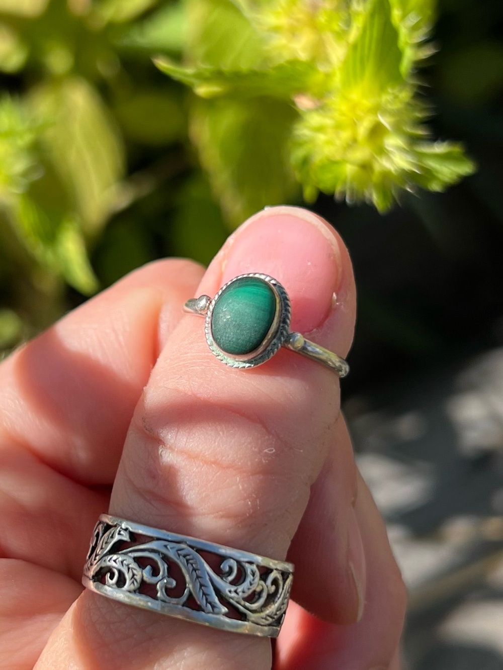 Sterling Silver Malachite Ring